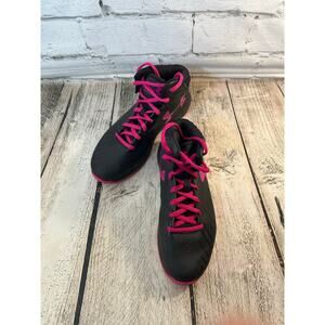 UNDER ARMOUR Unisex Youth Jet Black Basketball Mid-High Sneakers / Size: 4Y